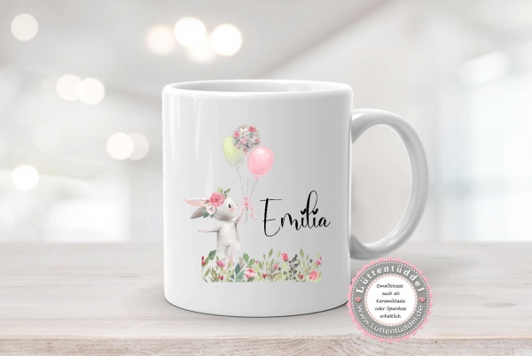 Hase Ballon Sport Schule personalisiert mit Name Kindergarten Wechselwäsche Kindergartenkind Einschulung Geburtstag von Lüttentüddel®